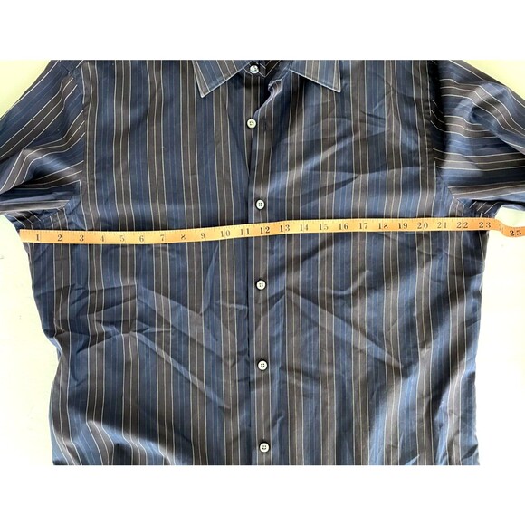 Banana Republic Men's L Slim Fit 16- 16 1/2 Long Sleeve Striped Button Up Shirt - Picture 3 of 6